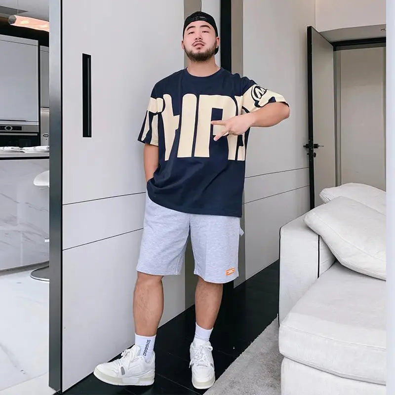 Herren T-Shirt lose Tops Baggy übergroßen Druck männliche T-Shirts Hemden o Hals Alphabet billige Kleidung und hochwertige gewöhnliche 5xl y2k
