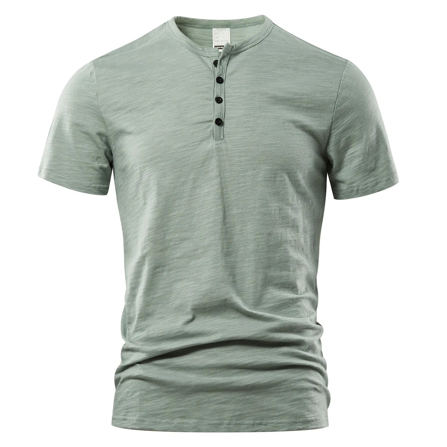 T Shirt Männer Casual Hohe Qualität Sommer Kurzarm Henry neck Herren T Shirts Mode Grundlegende T-shirt Männlich