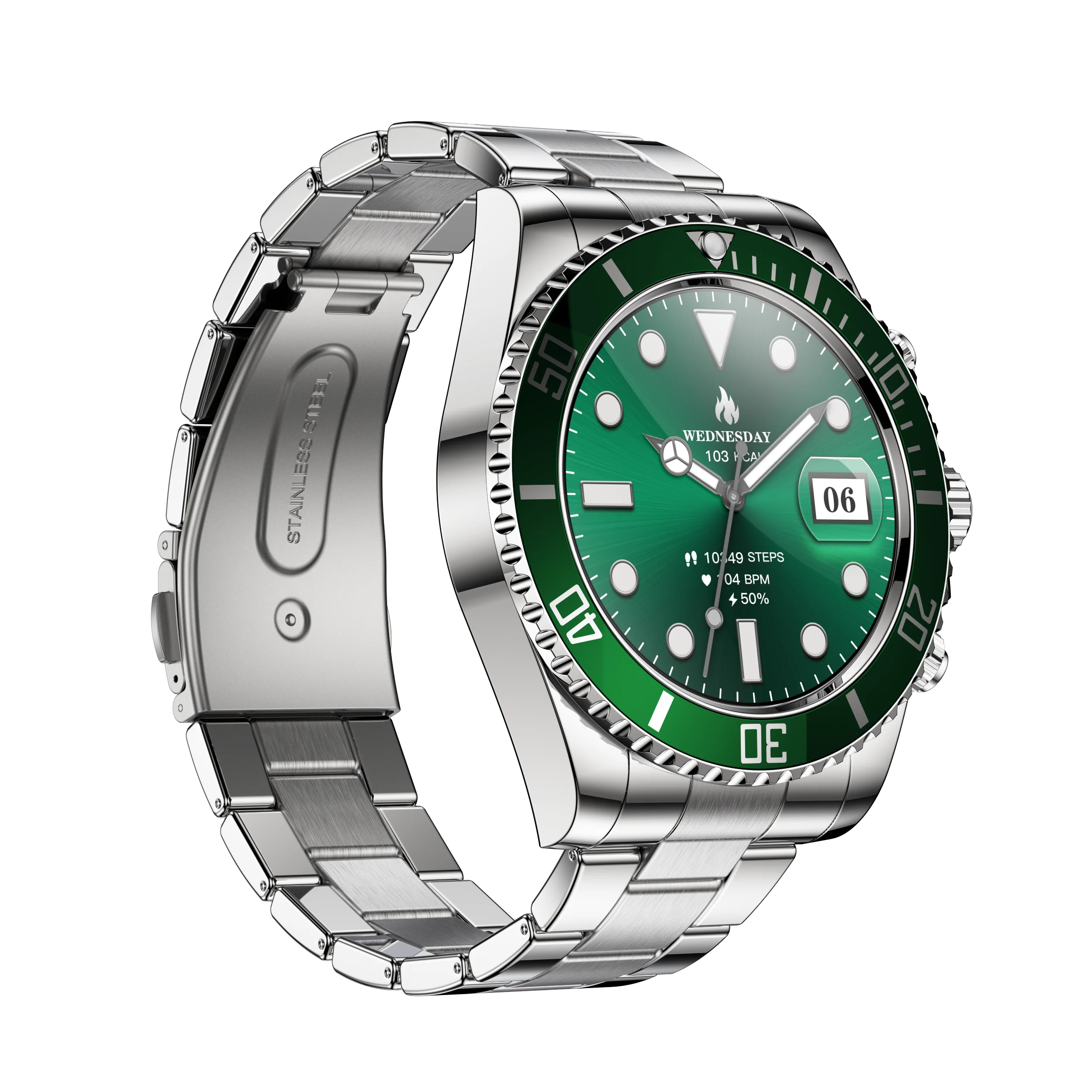 Neue DM18 Smartwatch, Green Submariner Premium Herren-Smartwatch Luxus Bluetooth-Telefonie Sport Fitness IP68 wasserdichte Uhr
