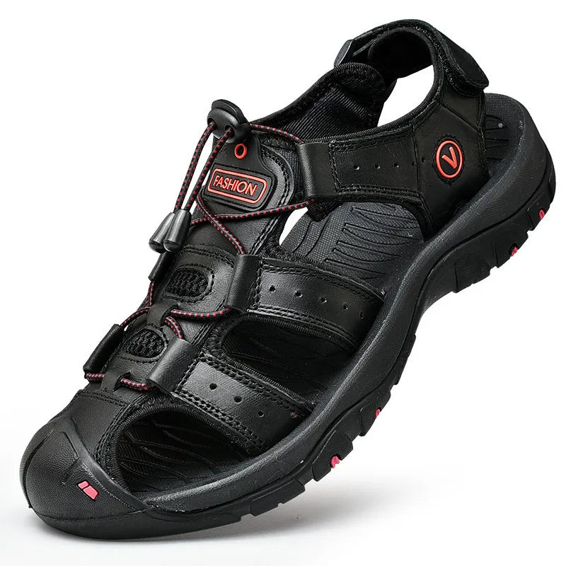 Sommer Männer Sandalen Aus Echtem Leder Herren Casual Schuhe Outdoor Männer Leder Sandalen für Männer Strand Schuhe Römische Schuhe Plus Größe 38-48
