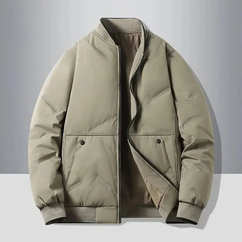 Herbst- und Winter-Baseballkragen, modische und vielseitige Baumwolljacke für Herren, warme Baumwolljacke für den Außenbereich, Baseballjacke,