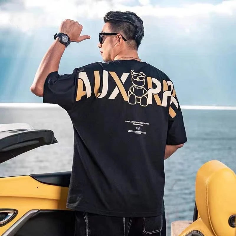 Herren T-Shirt lose Tops Baggy übergroßen Druck männliche T-Shirts Hemden o Hals Alphabet billige Kleidung und hochwertige gewöhnliche 5xl y2k