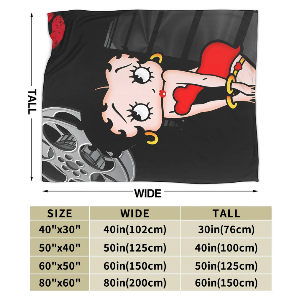 Warme Decke, Flugzeug, Reisen, B-Bettys Boops, Bettwäsche, Überwürfe, Flanell-Tagesdecke für Heimdekoration, grafischer Sofabettbezug