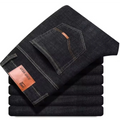 modische High-End-Jeans für Herren in Blau und Schwarz mit geradem Bein, neue Stretch-Jeans, schmale Passform, bequeme Business-Markenjeans für Herren