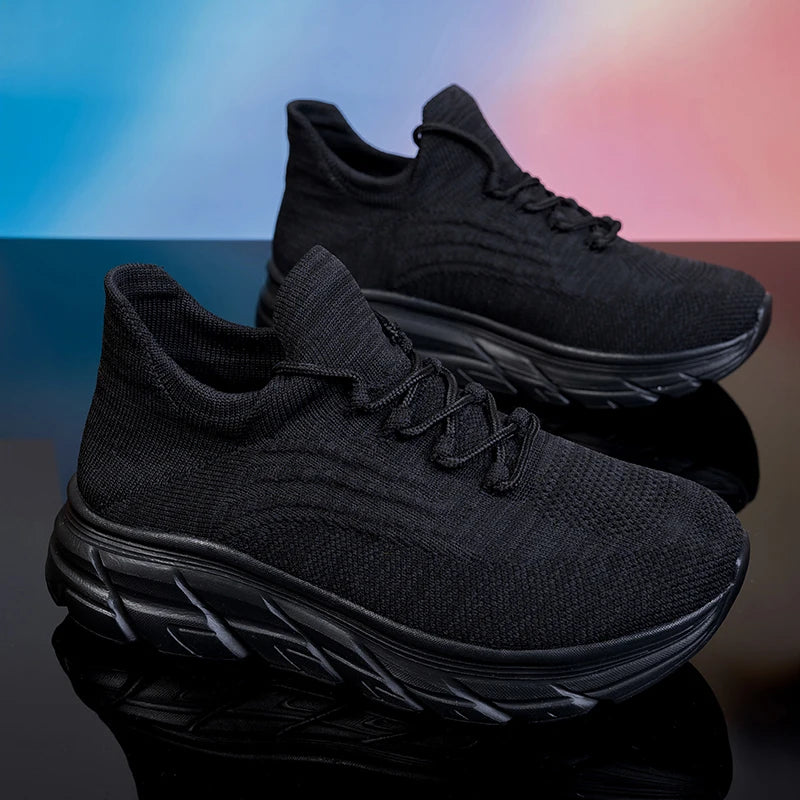 Graue Herren-Laufschuhe – atmungsaktive, mit Spitze gepolsterte, flache Stiefel aus Mesh, leichte Sport-Trainingsschuhe, lässige Design-Schuhe