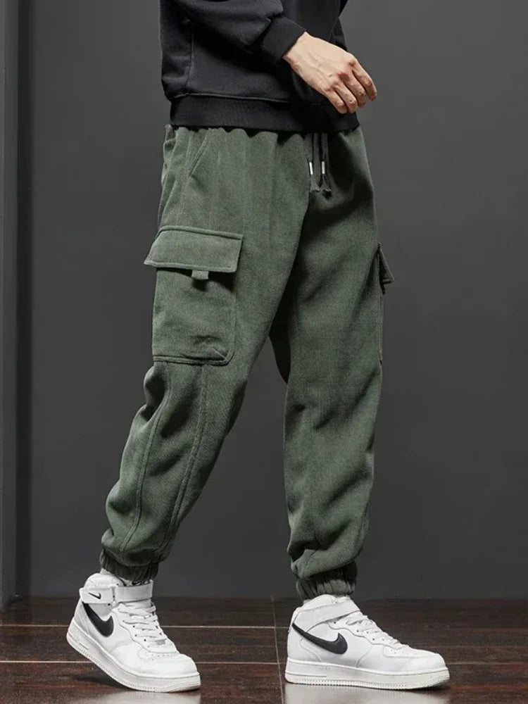 Frühling Herbst Neue Stil Elastische Taille Casual Hosen für Männer Stretch Gerade Kordelzug Harem Jogging Sport Lange Hosen Männlich