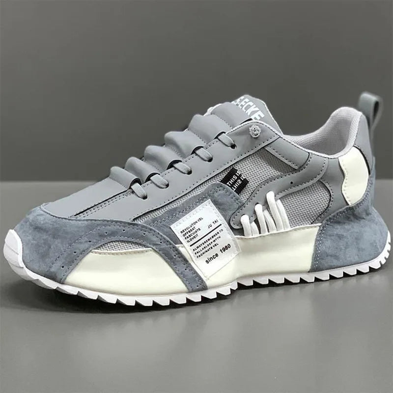 Männer Turnschuhe Plattform Casual Schuhe Trend Leder Runde Kappe Laufschuhe Im Freien Nicht-slip Schuhe Slip auf Atmungsaktive Männer schuhe