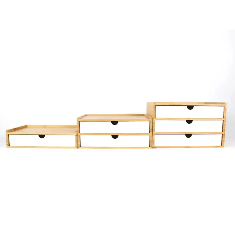 1-3 Schicht Bambus Aufbewahrungsbox Kleinigkeiten Kosmetik Schmuck Schreibwaren Headset Aufbewahrungsbox Home Office Hotel Aufbewahrungsschubladen