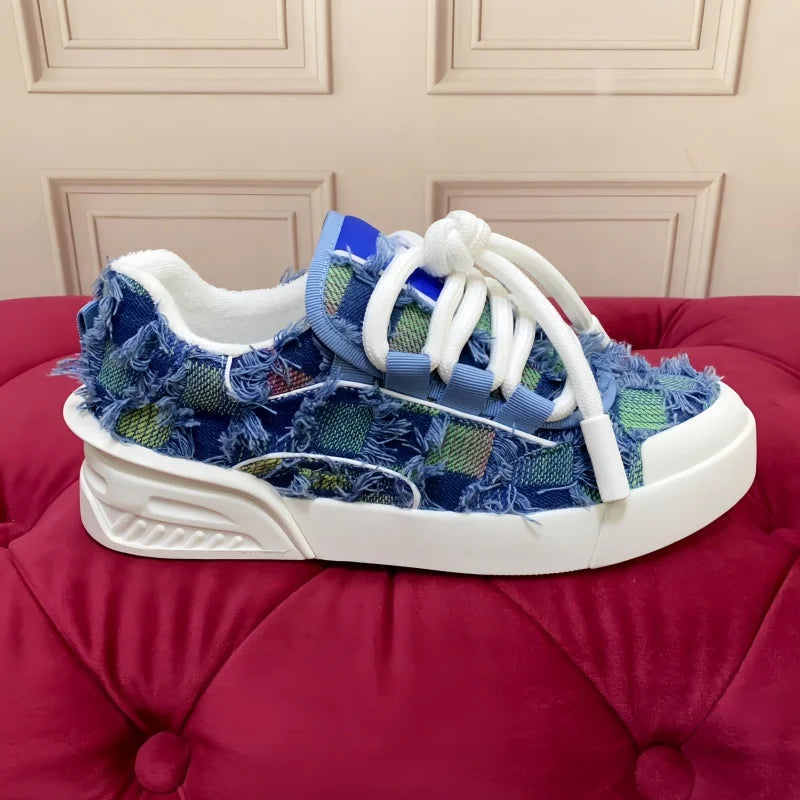 Concise Männer Casual Echtes Leder Turnschuhe Atmungsaktive Mischfarbe Flache Plattform Patchwork Schuhe Sport Täglichen Gehen