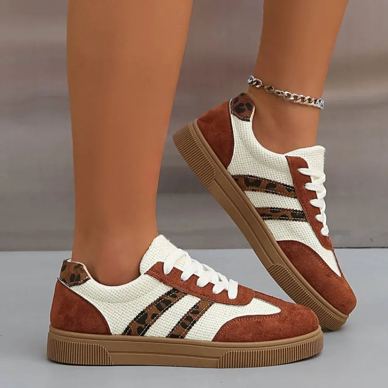 Damen Casual Sneakers Trendige Neue Mode Leichte Freizeitschuhe für Outdoor-Spaziergänge Bequeme Rutschfeste Flache Turnschuhe