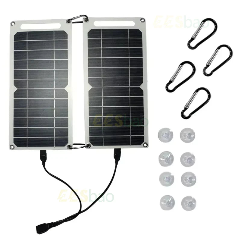 35W 5V USB Sunpower Tragbares Solarpanel, Solarplatte, sicheres, stabiles Ladegerät für Powerbank, Telefon, Outdoor, Camping, Zuhause, Wohnmobil, Geschenk