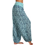 Damen Boho Haremshose – weites Bein, Vintage-Print, elastische Taille