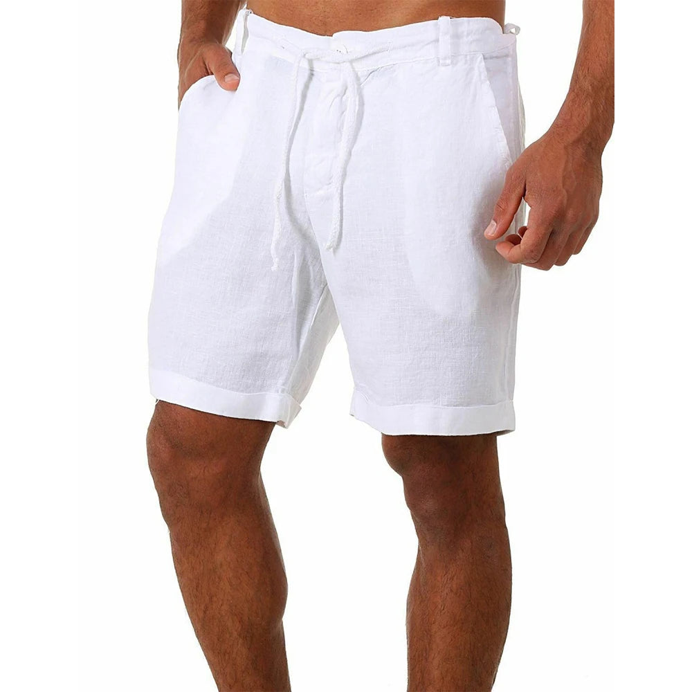 Neue Männer Baumwolle Leinen shorts Hosen Männlichen Sommer Atmungs Einfarbig Leinen Hosen Fitness Streetwear S-4XL