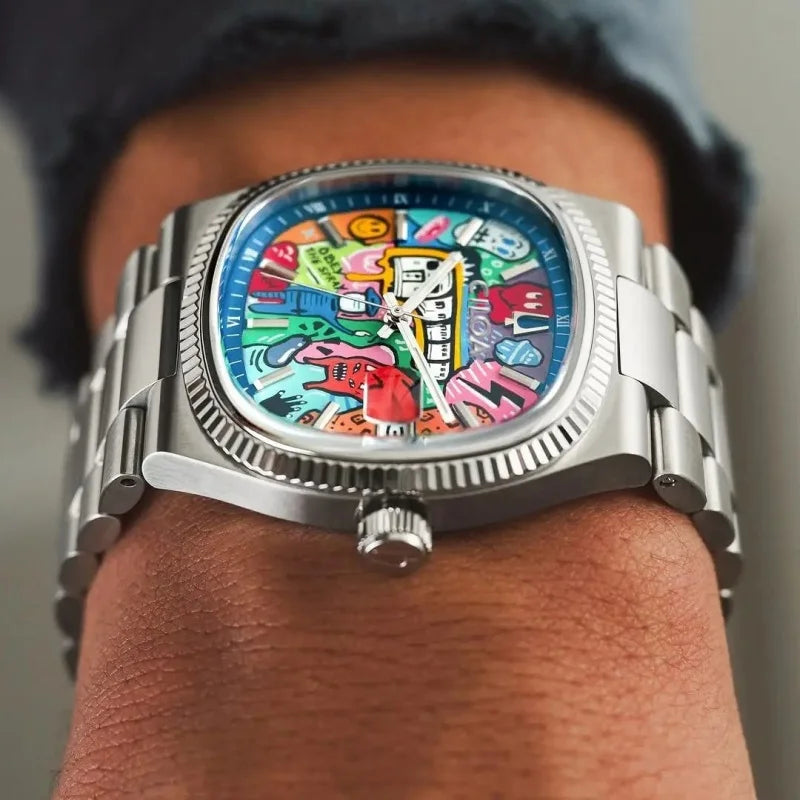 Quadratische Retro-Uhr für Herren, leichte Luxusmarke, echtes Geschenk, 2026 neu, Edelstahlarmband, wasserdichte Quarzuhr
