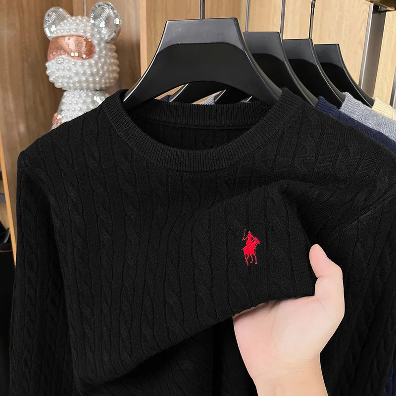 Heißer High-End-Luxus Mann Langarm Strickwaren Rundhals Kein Pilling Kein Verblassen Stickerei Frühling Neue Pullover Freizeit herren Kleidung