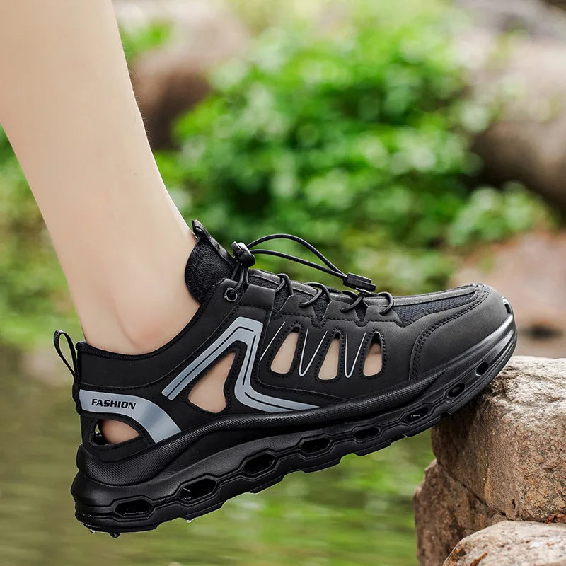 Sommer-Sandalen für Herren, leichte, rutschfeste Outdoor-Wanderschuhe mit dicken Sohlen, atmungsaktive, wasserabweisende Freizeitschuhe für Herren