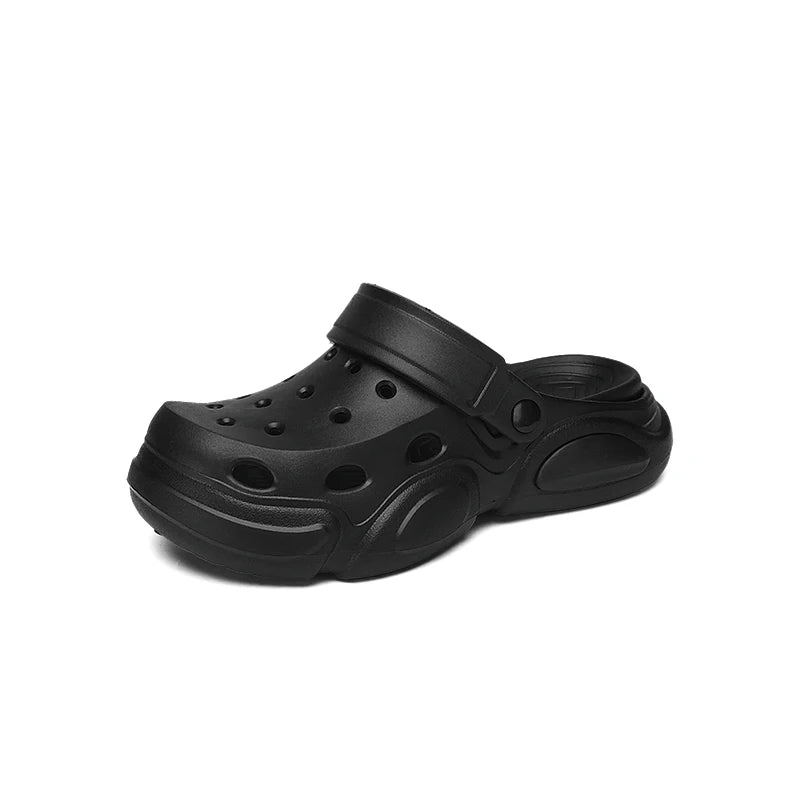 Sommer-Herren-Sandalen mit dicken Sohlen, rutschfest, atmungsaktiv, Zehenkappen-Sandalen, lässige Strand-Hausschuhe