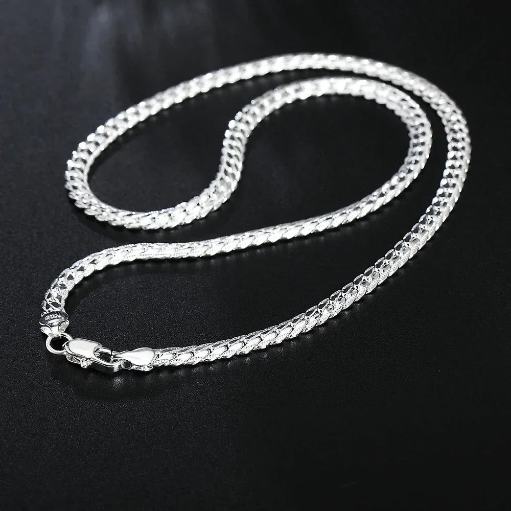 Neue 20-60 cm Silber Farbe Überzogene Luxus Marke Design Edle 6mm Halskette Kette Für Frau Männer Mode hochzeit Engagement Schmuck
