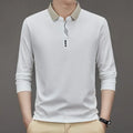 Herren Langarm Umlegekragen Waffel T-Shirt Business Casual Poloshirt T-Shirt