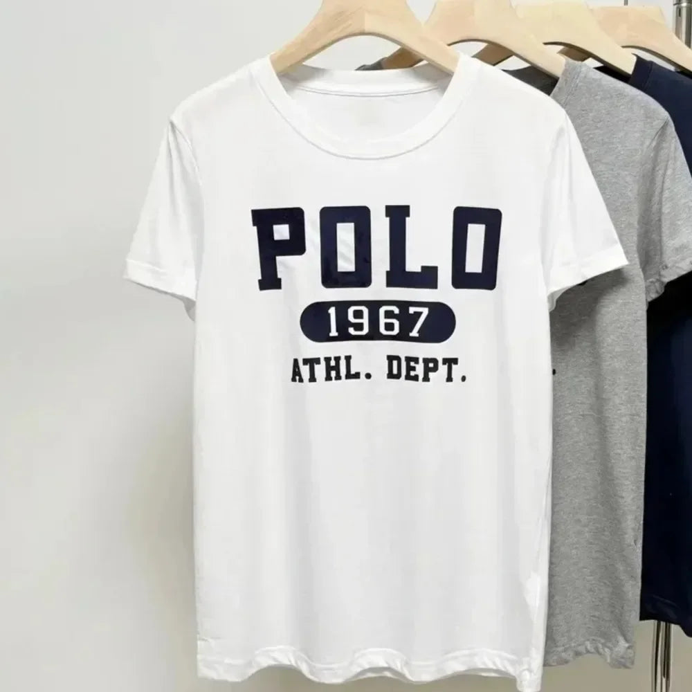 Rlauren T-Shirt neue Polo1967 Logo koreanische beliebte Kleidung Kurzarm Frau Kleidung Tops Damen Tops für den Sommer