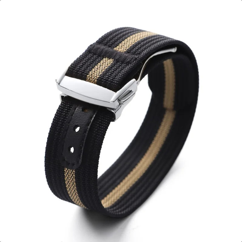 Nylon-Canvas-Armbänder für Tudor für Rolex 20 mm Faltschließe, gerippte Nylon-Armbänder, universeller Sport-Armbandgürtel für Herren und Damen