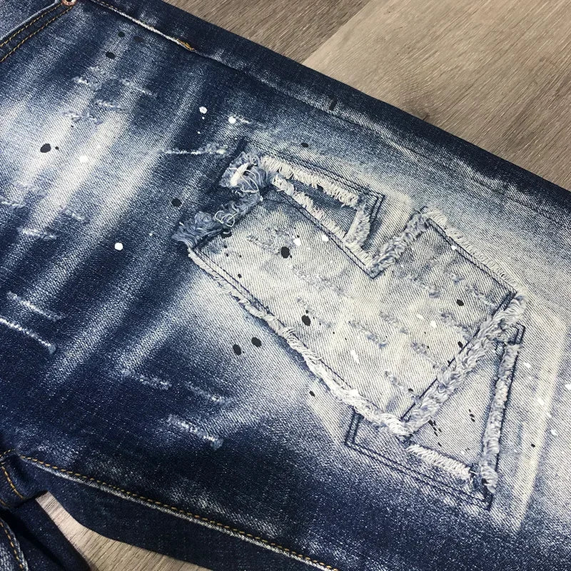 Männer Mode Denim Shorts Löcher Jeans Neue Sommer Männlichen Blau Zerrissene Jeans Shorts Hohe Qualität Mann Gerade Fit Denim Shorts größe 38