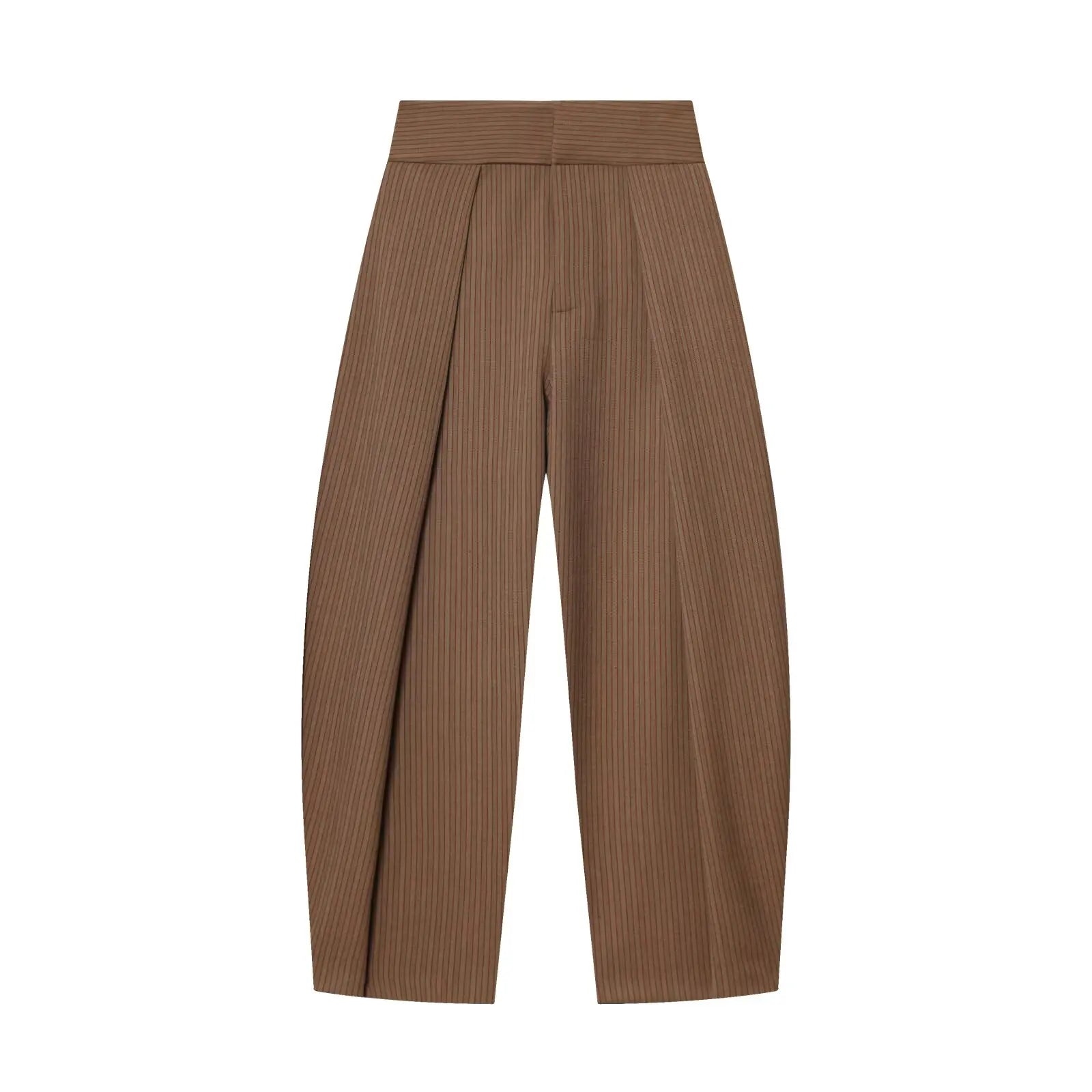 HH Damen Elegante Vintage Plissierte Ballonhose mit Reißverschluss High-Street-Stil Lose Taschen 3-Farben Frühlingshose Mujer