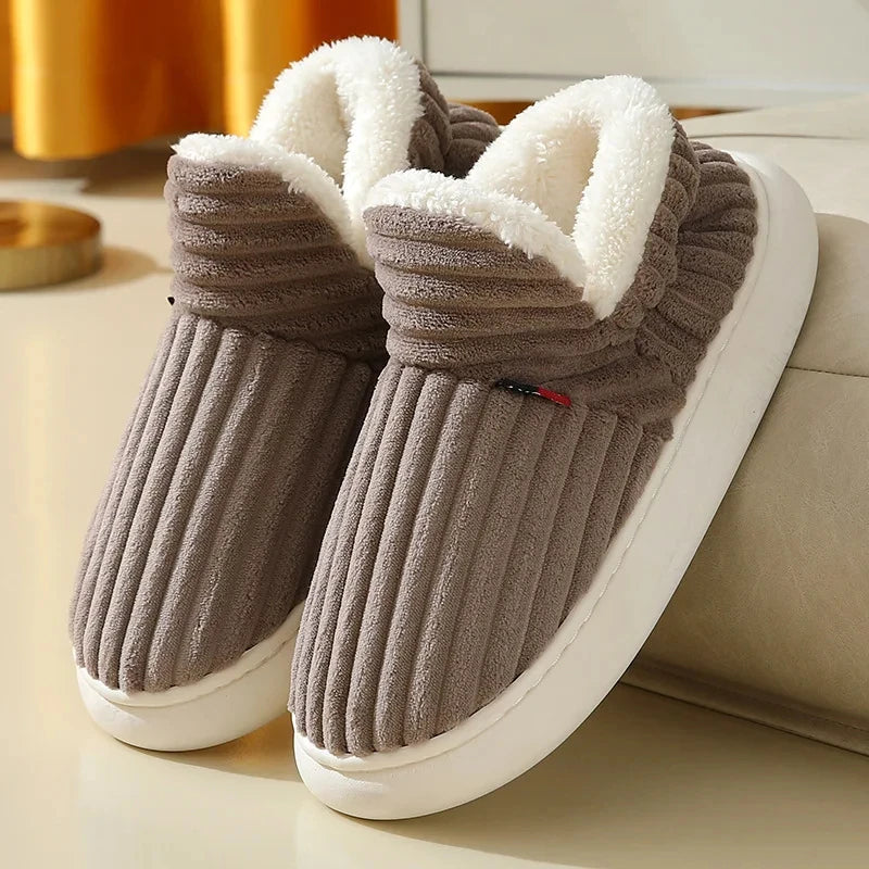 KIDMI Winter Herren Hausschuhe Warme Frauen Hausschuhe Im Freien Rutschfeste Männer Baumwolle Stiefel Flauschige Fuzzy Männer Schuhe Casual Pelzigen Hausschuhe