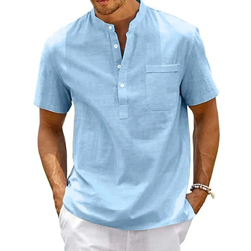 Sommer Neue männer Casual Slim Fit Polo-Shirt Einfarbig Atmungsaktive Taste Kurzarm Top Erfrischende und Bequeme T-shirt