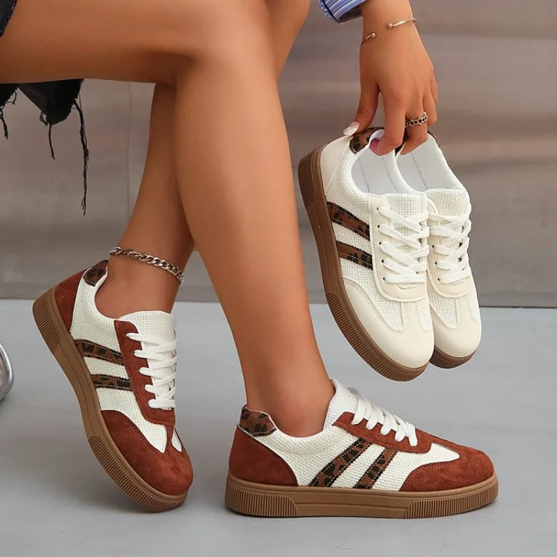 Damen Casual Sneakers Trendige Neue Mode Leichte Freizeitschuhe für Outdoor-Spaziergänge Bequeme Rutschfeste Flache Turnschuhe