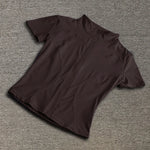 Damen Yoga-Shirt – figurbetontes Trainingstop mit Reißverschluss & Stehkragen