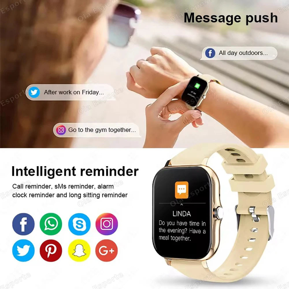 Neue Smartwatch 2,01 Zoll HD-Display Antwort Anruf machen Nachricht Vorschau Sportmodi Smartwatch DIY Zifferblatt Wettervorhersage Männer Frauen