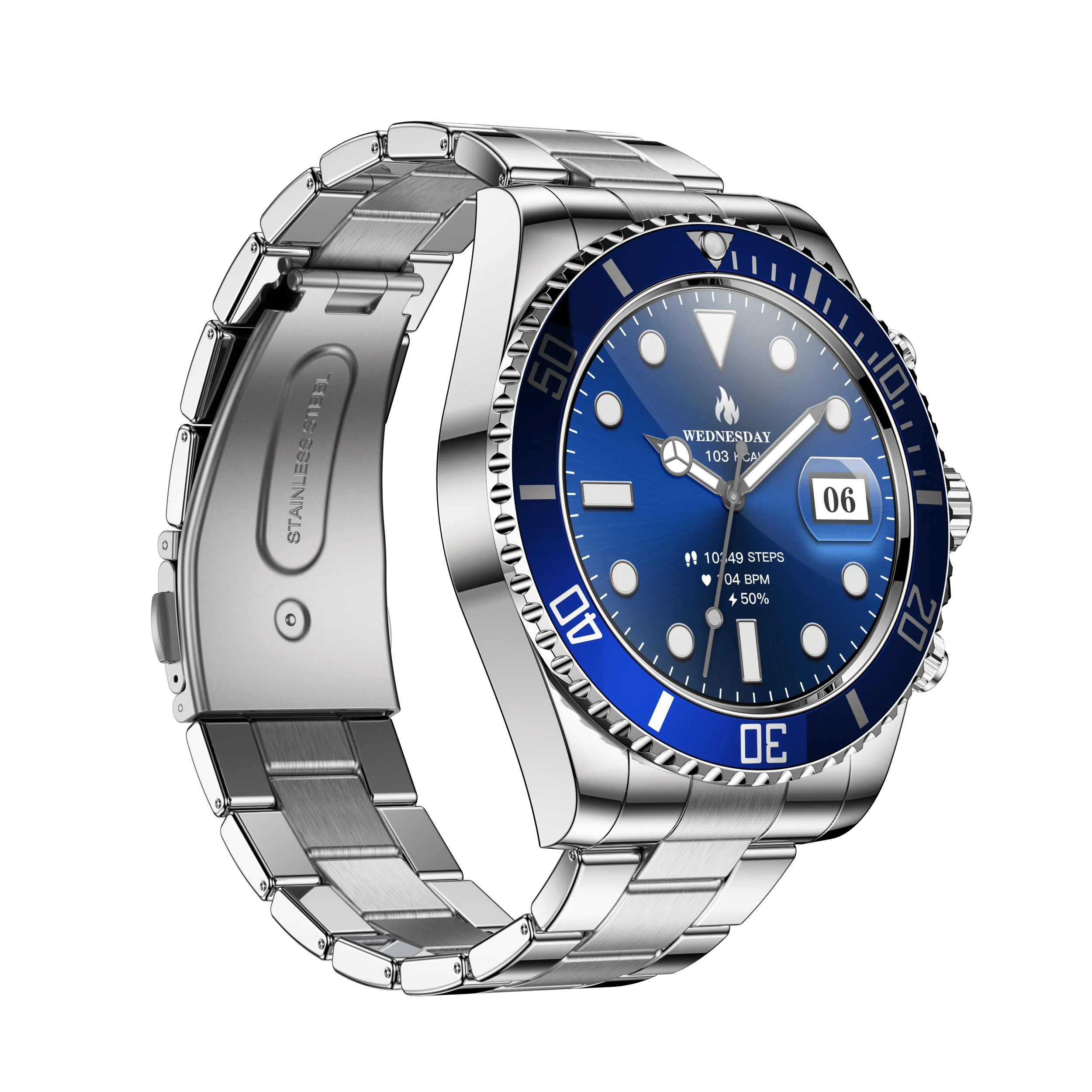 Neue DM18 Smartwatch, Green Submariner Premium Herren-Smartwatch Luxus Bluetooth-Telefonie Sport Fitness IP68 wasserdichte Uhr