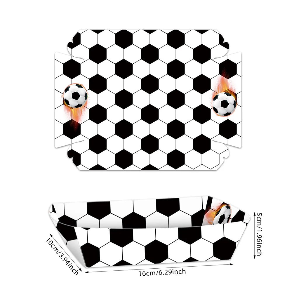 5/10/20 stücke Fußball Geburtstag Party Lebensmittel Boot Tabletts Papier Lebensmittel Tabletts Einweg Serviertabletts Fußball Thema Party liefert