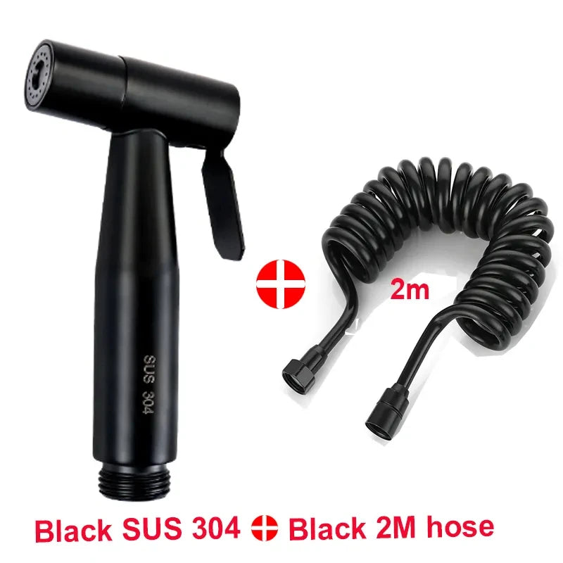 Hand-Bidet-Sprühset, Spritzpistole aus Edelstahl 304, Dusche, Hand-WC-Bidet-Wasserhahn, Sprühgerät, Duschdüse, selbstreinigend