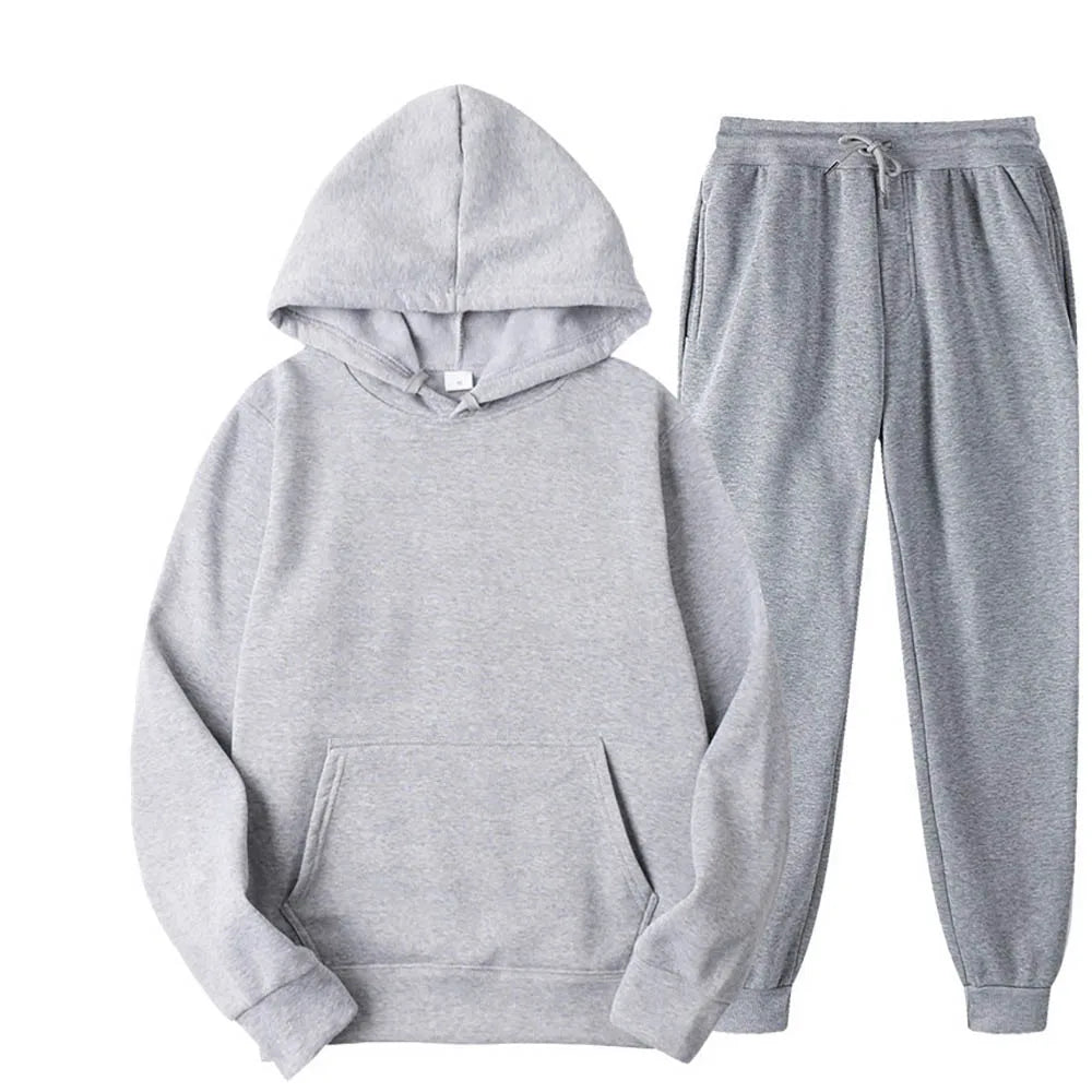 Männer Trainingsanzug 2-teilige Sets Mit Kapuze Sweatshirt + Kordelzug Hosen Männliche Hoodies Laufsport Männer Frauen Herbst Sportwear