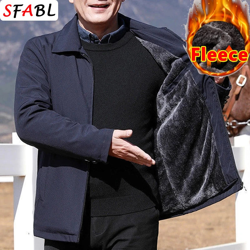 Warme Fleece Herbst Winter Jacken für Männer Business Büro Kleid Mantel Casual männer Winter Jacke Einfarbig Luxus Oberbekleidung mann