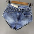 Neue koreanische Damen jeans Stretch schlanke Baumwoll-Denim-Shorts A-Linie Hot pants Damen bekleidung Himmelblau