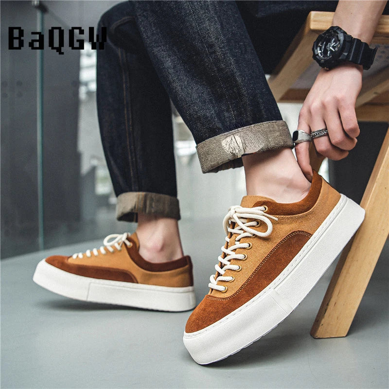 Koreanische Mode lässig Leinwand Turnschuhe Männer Harajuku Plattform Leinwand Schuhe Mann atmungsaktive Männer vulkan isierte Schuhe Zapatos de Lona
