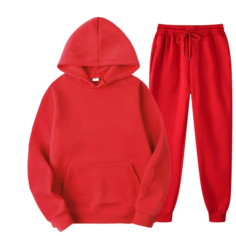 Männer Trainingsanzug 2-teilige Sets Mit Kapuze Sweatshirt + Kordelzug Hosen Männliche Hoodies Laufsport Männer Frauen Herbst Sportwear