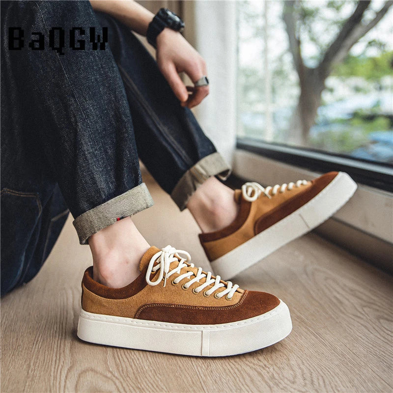 Koreanische Mode lässig Leinwand Turnschuhe Männer Harajuku Plattform Leinwand Schuhe Mann atmungsaktive Männer vulkan isierte Schuhe Zapatos de Lona
