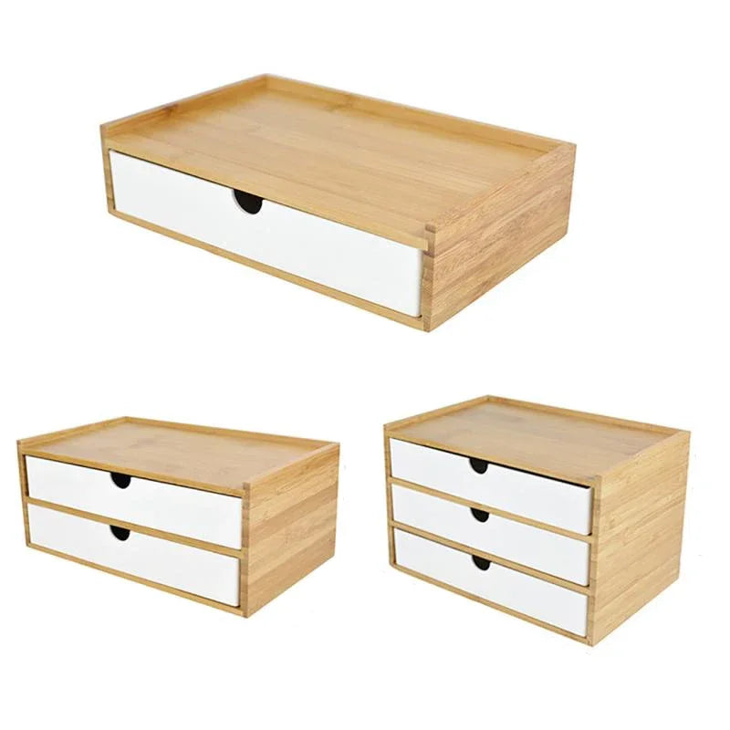 1-3 Schicht Bambus Aufbewahrungsbox Kleinigkeiten Kosmetik Schmuck Schreibwaren Headset Aufbewahrungsbox Home Office Hotel Aufbewahrungsschubladen
