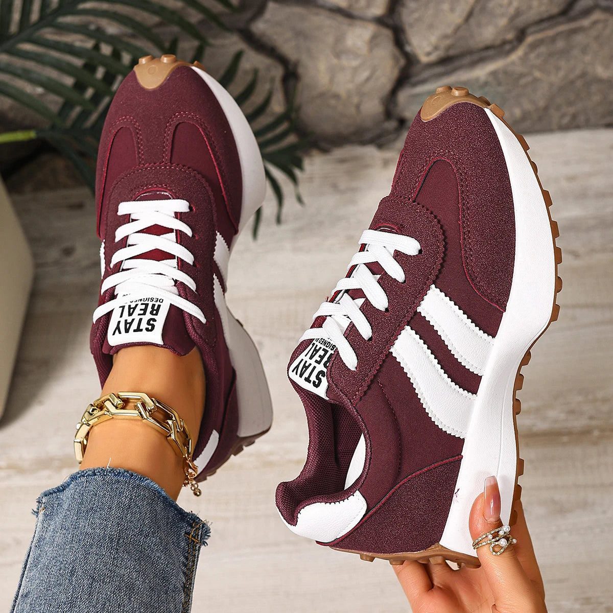 Frauen Turnschuhe Retro Casual Flachen Boden Runde Kappe Sport Schuhe Frühling Herbst Turnschuhe Frauen Modische Designer Schuhe Frauen