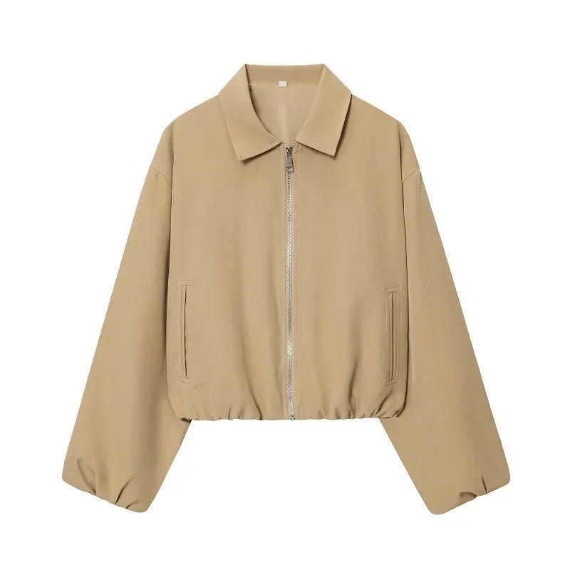 Damen Bomberjacke 2025 – gepuffte Varsity-Jacke mit Reißverschluss