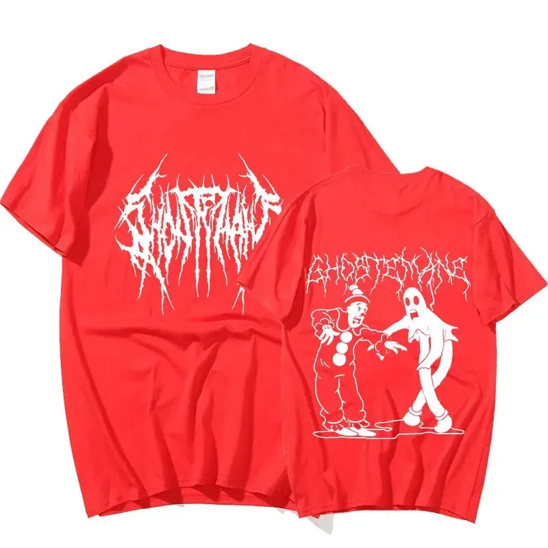 Männer Frauen Drucken T-shirt Mode Hip Hop Metall Gothic Rock T Shirt Lose Streetwear Sommer Lose Sport T Shirt Y2K Kurzarm