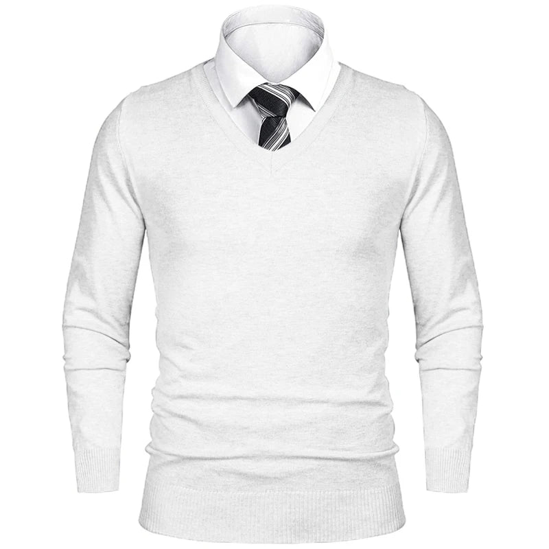 Animal Game Herren-Business-Pullover, lässiger Pullover mit V-Ausschnitt, kalte Bluse, leichter Wollstrick für den Außenbereich, luxuriöser Herrenpullover