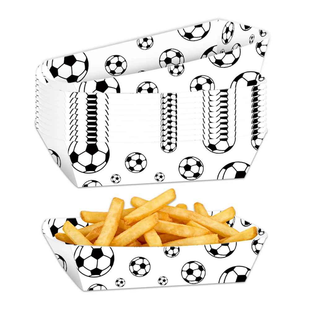 5/10/20 stücke Fußball Geburtstag Party Lebensmittel Boot Tabletts Papier Lebensmittel Tabletts Einweg Serviertabletts Fußball Thema Party liefert