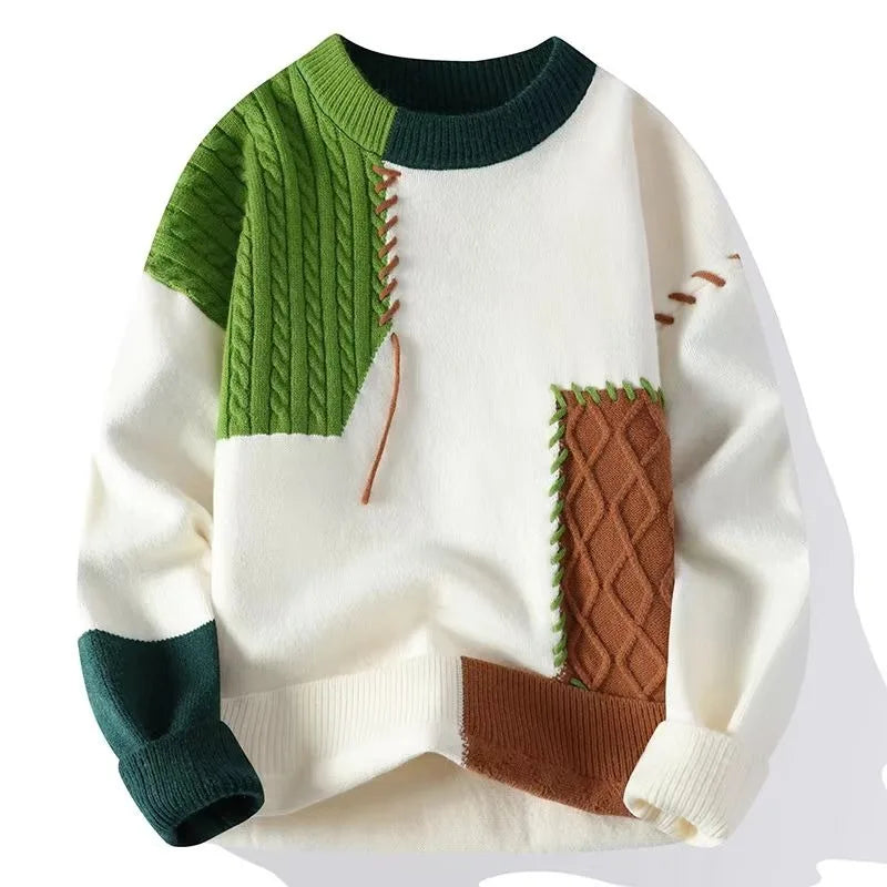 Männer Herbst Übergroßen Japan Harajuku Pullover Vintage Gestrickte männer Rock Hip Hop Plüsch Warme O Neck Pullover Männer der Kleidung Neue 2024