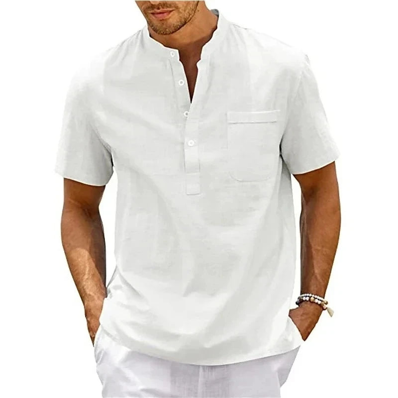 Sommer Neue männer Casual Slim Fit Polo-Shirt Einfarbig Atmungsaktive Taste Kurzarm Top Erfrischende und Bequeme T-shirt