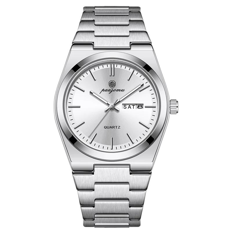 PAAZOMU Luxus Sport Quarz Mann Armbanduhr Wasserdicht Leucht Datum Woche Männer Uhren Edelstahl herren Uhr Männlich Reloj + box